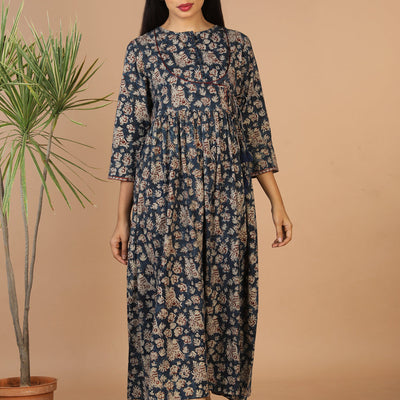 Kalamkari hand block printed long dress