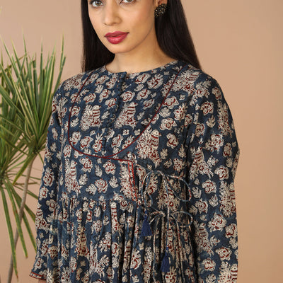 Kalamkari hand block printed long dress