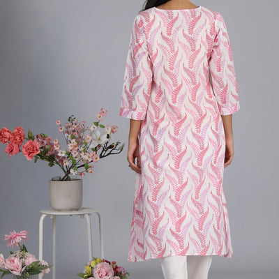 Handblock printed cotton A-line kurti