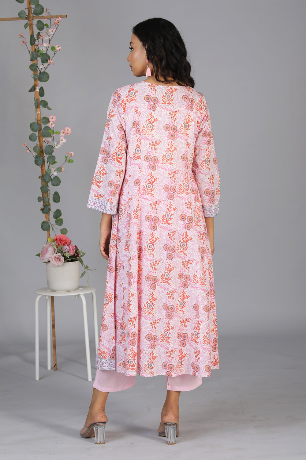 Hand block printed paneled kurti