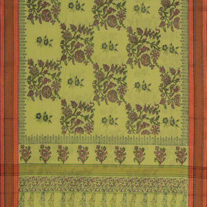 Hand block printed cotton saree