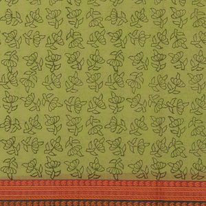 Hand block printed cotton saree