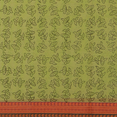 Hand block printed cotton saree