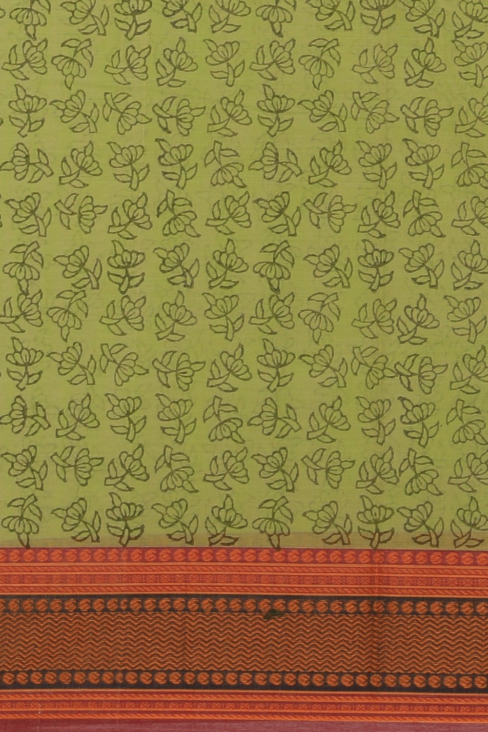 Hand block printed cotton saree