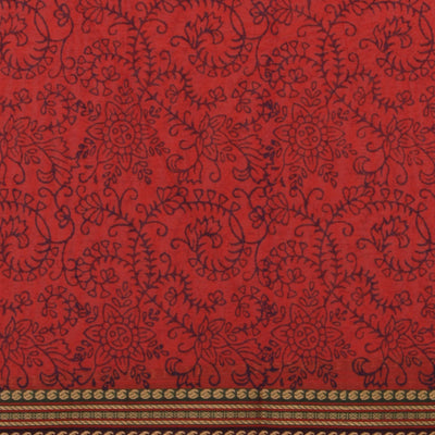 Hand block printed cotton saree