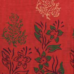 Hand block printed cotton saree