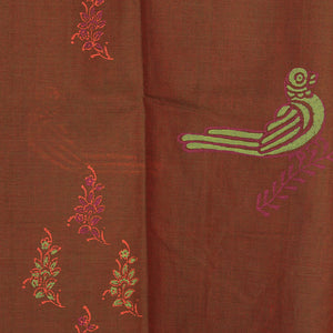 Hand block printed cotton saree