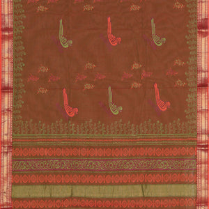Hand block printed cotton saree