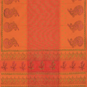 Hand block printed cotton saree