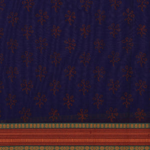 Hand block printed cotton saree