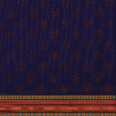 Hand block printed cotton saree