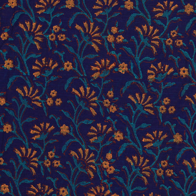 Hand block printed cotton saree