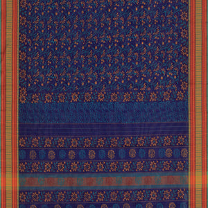 Hand block printed cotton saree