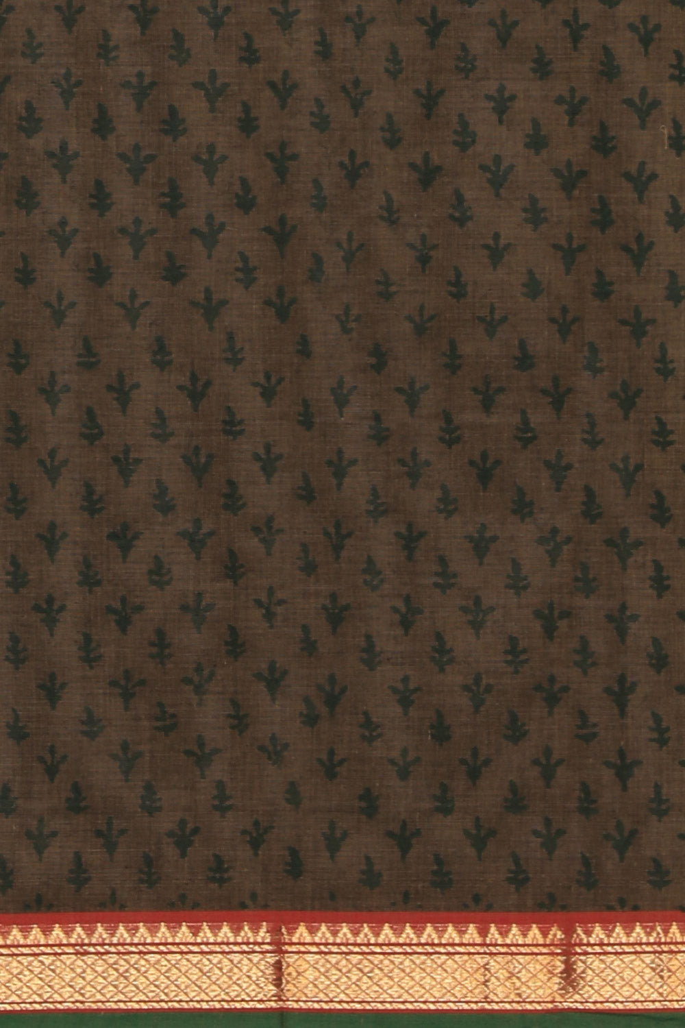 Hand block printed cotton saree