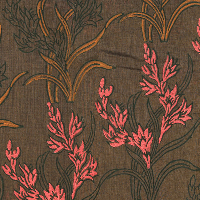 Hand block printed cotton saree