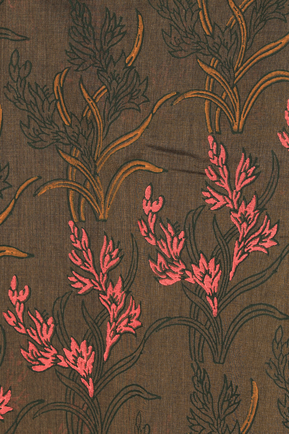 Hand block printed cotton saree