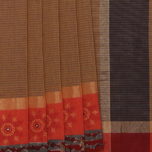 Hand block printed cotton saree