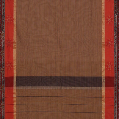 Hand block printed cotton saree