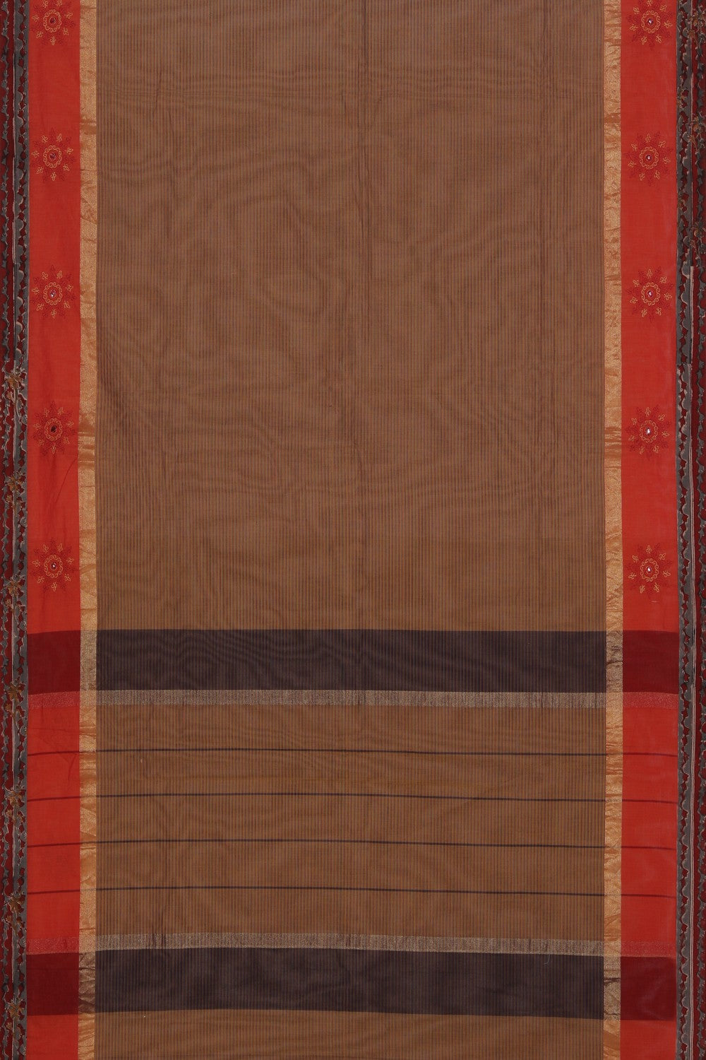 Hand block printed cotton saree