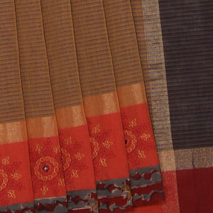 Hand block printed cotton saree