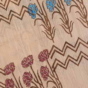 Hand block printed cotton saree