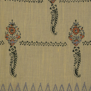 Hand block printed cotton saree