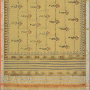 Hand block printed cotton saree
