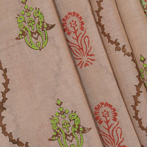 Hand block printed cotton saree