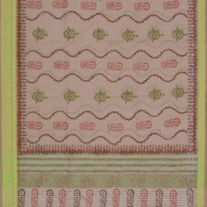 Hand block printed cotton saree