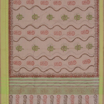 Hand block printed cotton saree