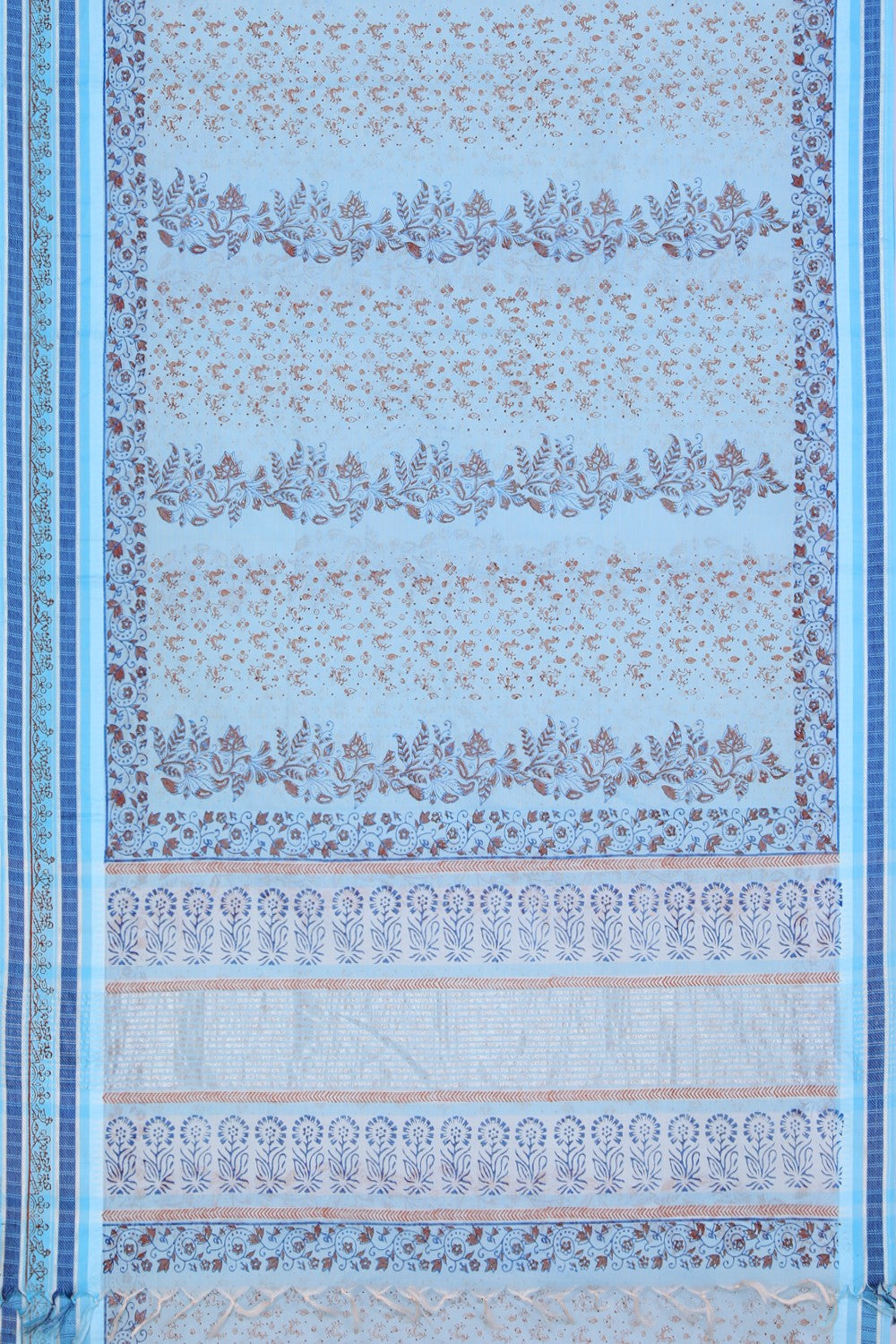 Hand block printed cotton saree