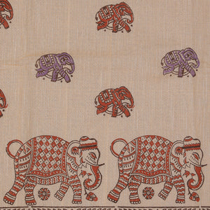 Hand block printed cotton saree