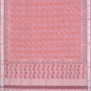 Hand block printed cotton saree