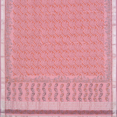 Hand block printed cotton saree