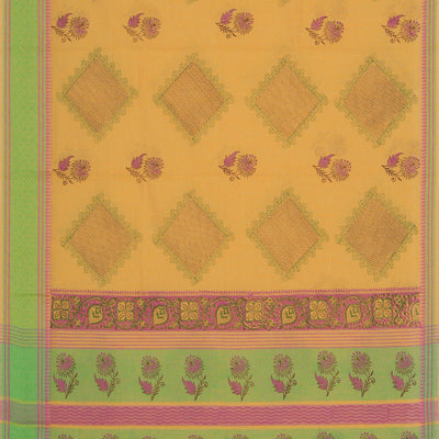 Hand block printed cotton saree