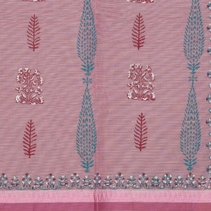 Hand block printed cotton saree