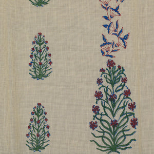 Hand block printed cotton saree