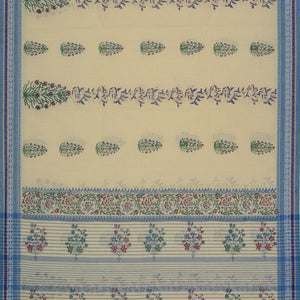Hand block printed cotton saree