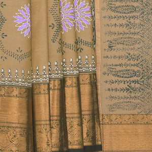 Hand block printed cotton saree