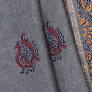 Hand block printed cotton saree