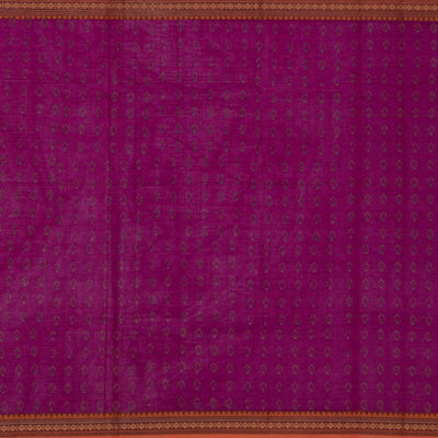 Hand block printed cotton saree