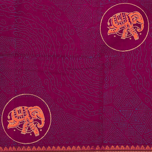 Hand block printed cotton saree