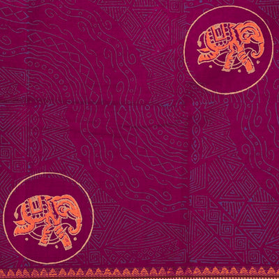 Hand block printed cotton saree