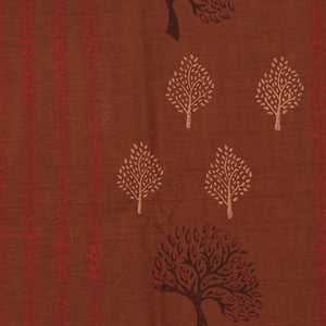 Hand block printed cotton saree