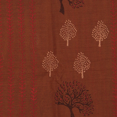 Hand block printed cotton saree