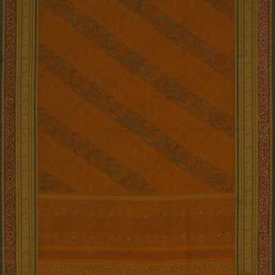 Hand block printed cotton saree