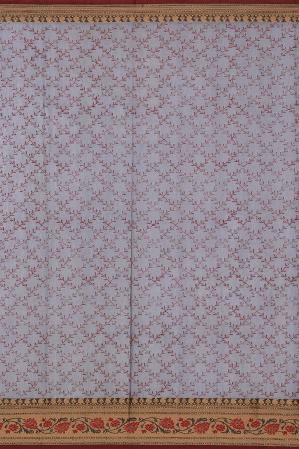 Hand block printed cotton saree