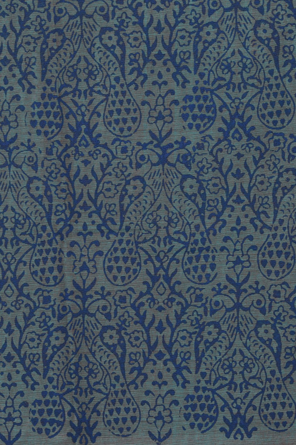 Hand block printed cotton saree