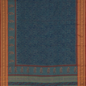 Hand block printed cotton saree