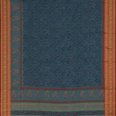 Hand block printed cotton saree